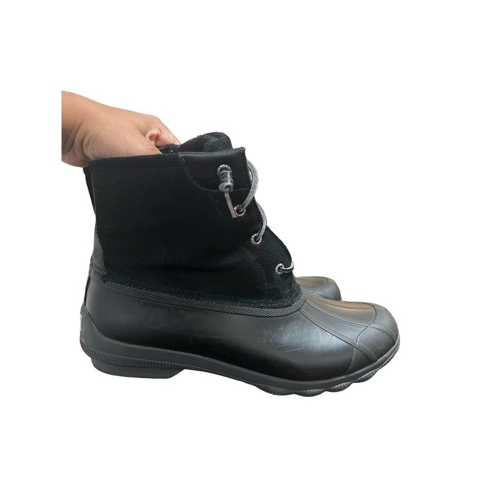 Sperry Black Suede Duck Boots